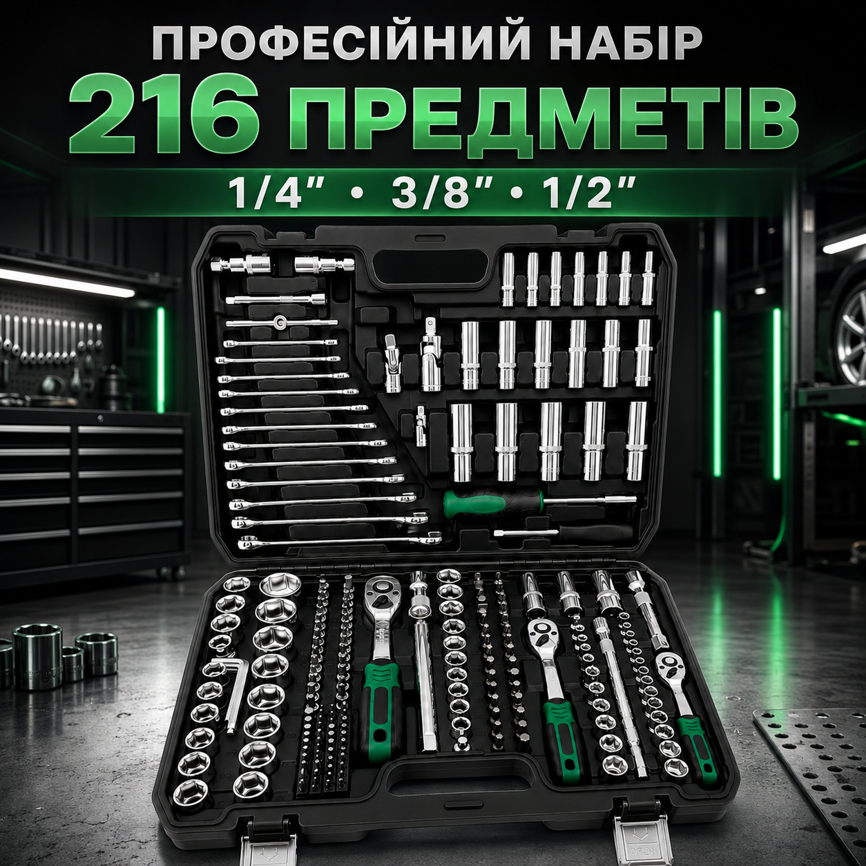 Професійний набір інструментів 216 предметів