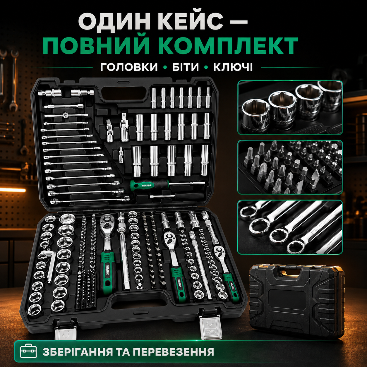 Великий набір ручного інструменту в кейсі