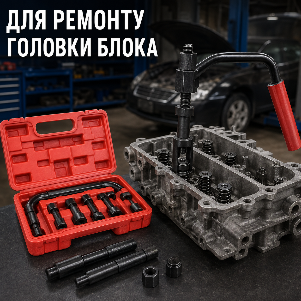 Инструмент используется для ремонта головки блока