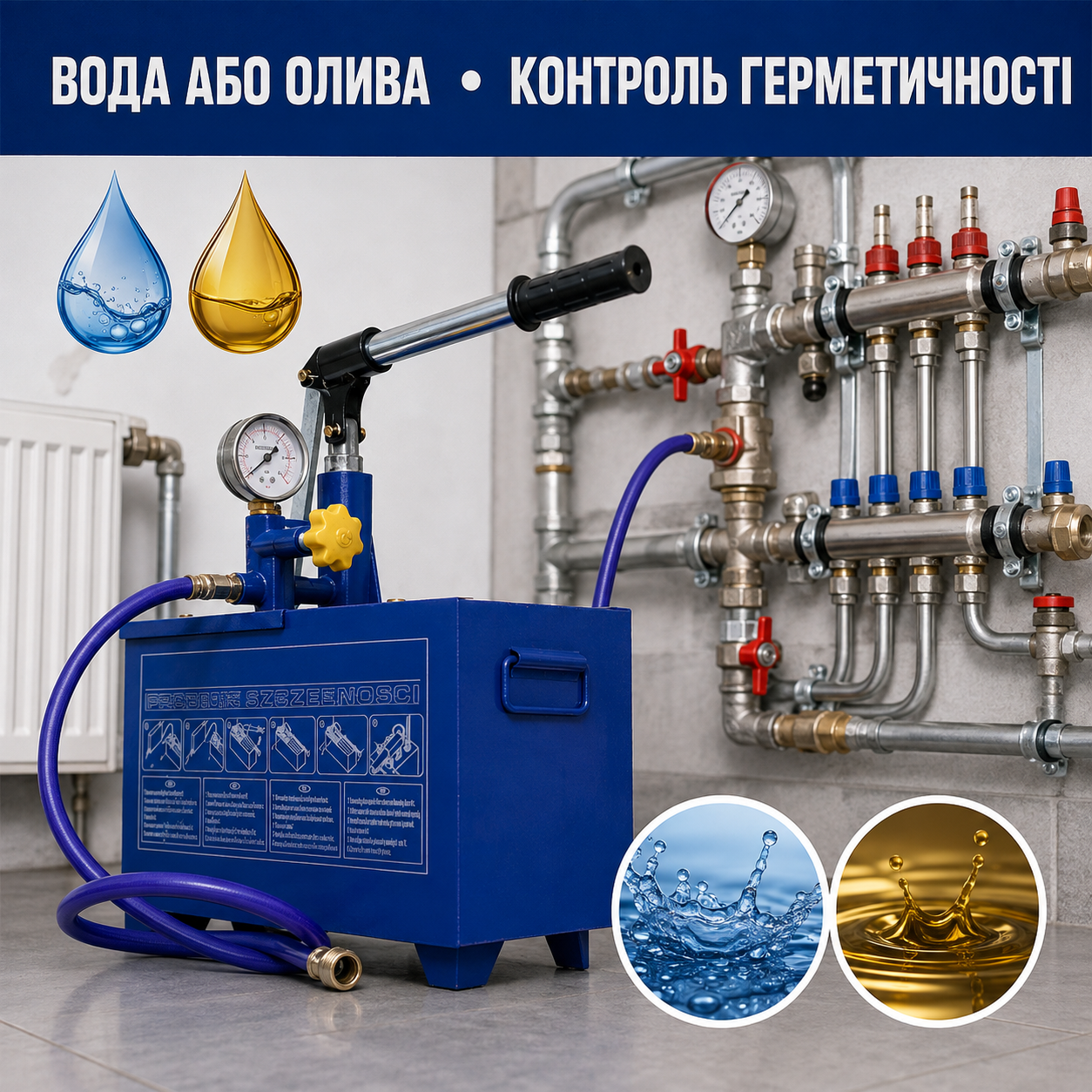 Проверка герметичности водой или маслом