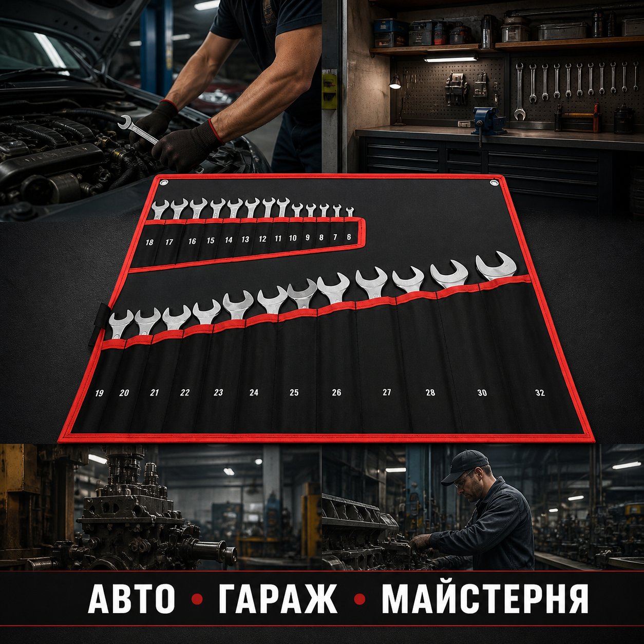 Набір ключів для авто гаража й майстерні