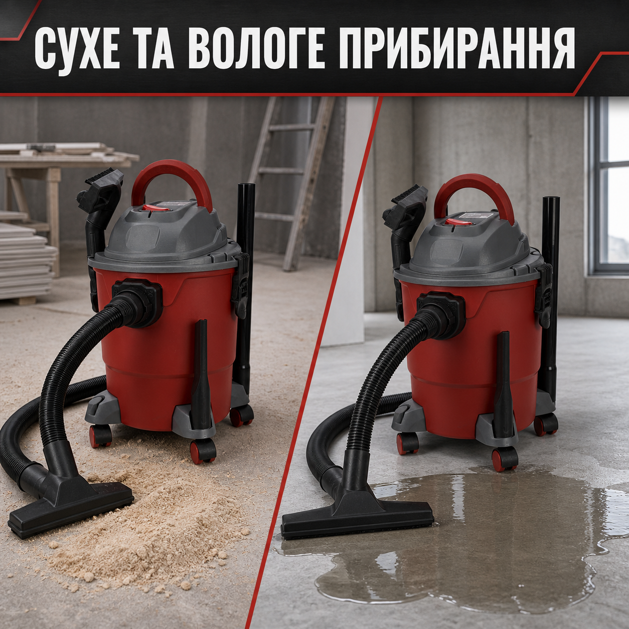 Пылесос выполняет сухую и влажную уборку