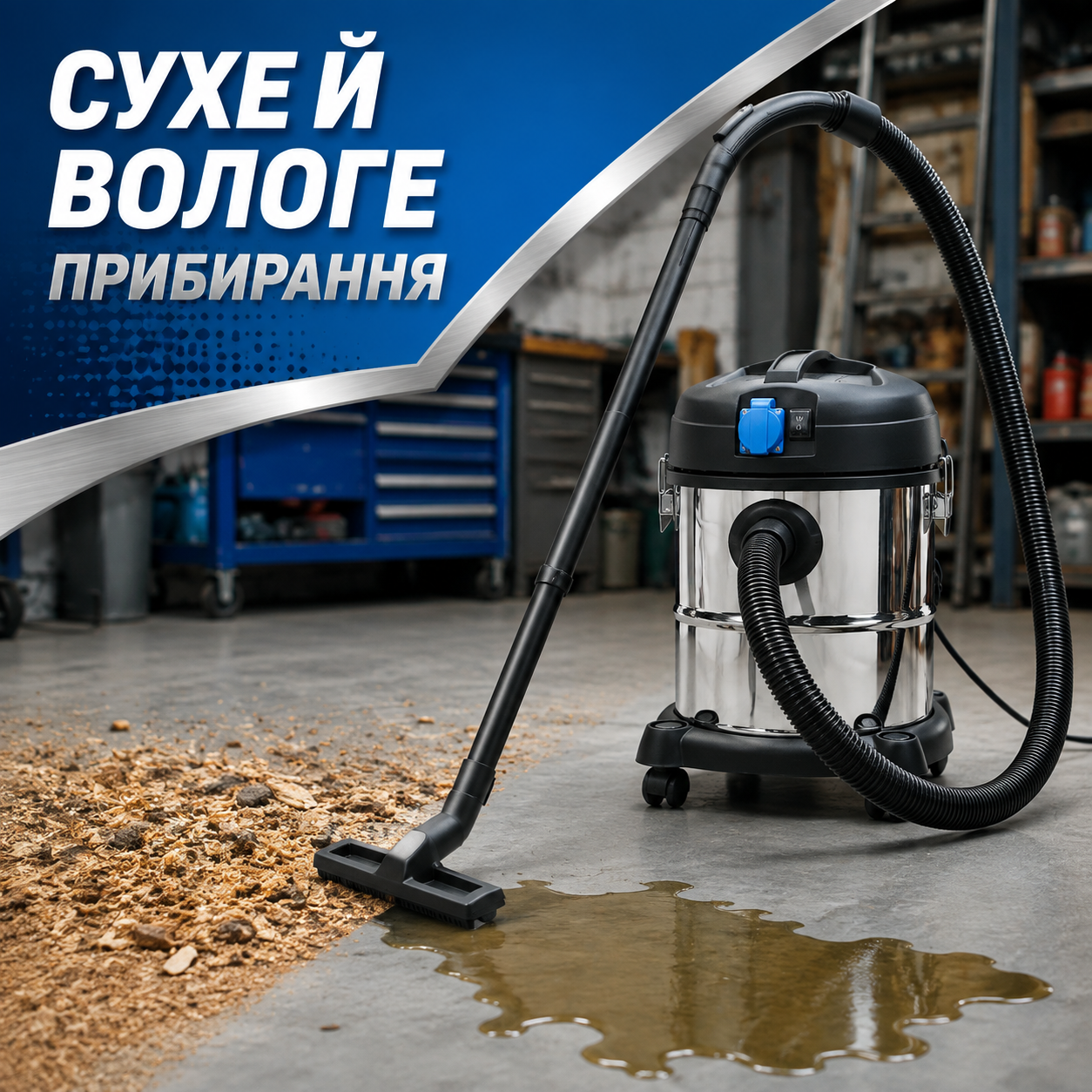 Пылесос собирает сухой мусор и воду