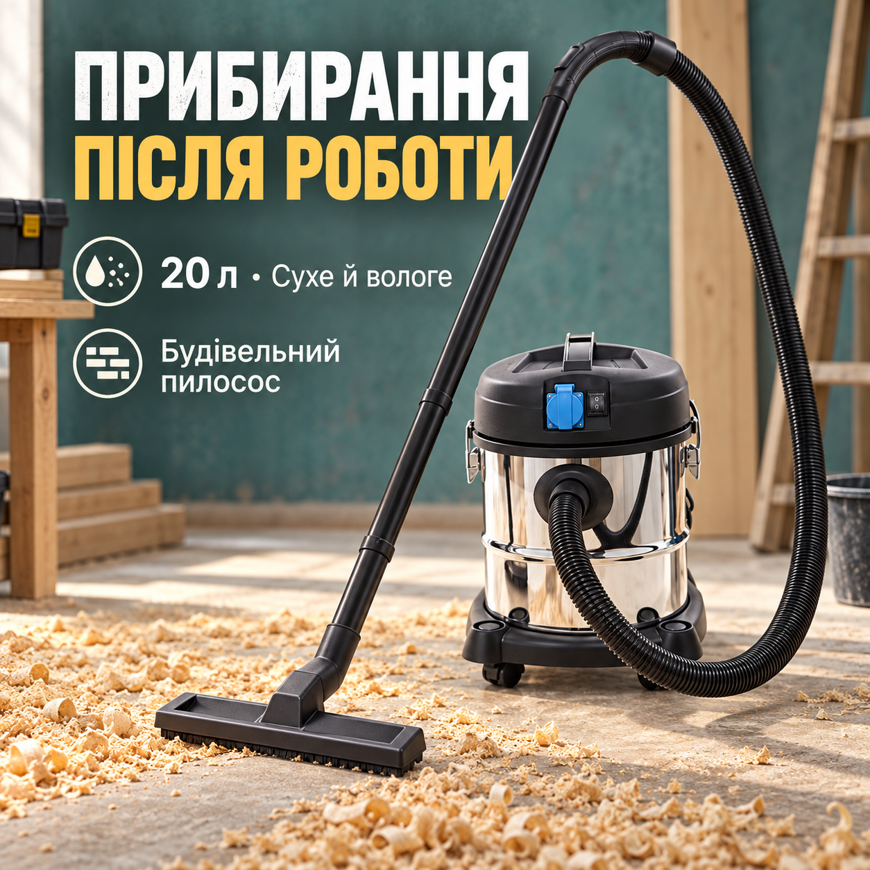 Прибирання майстерні й гаража