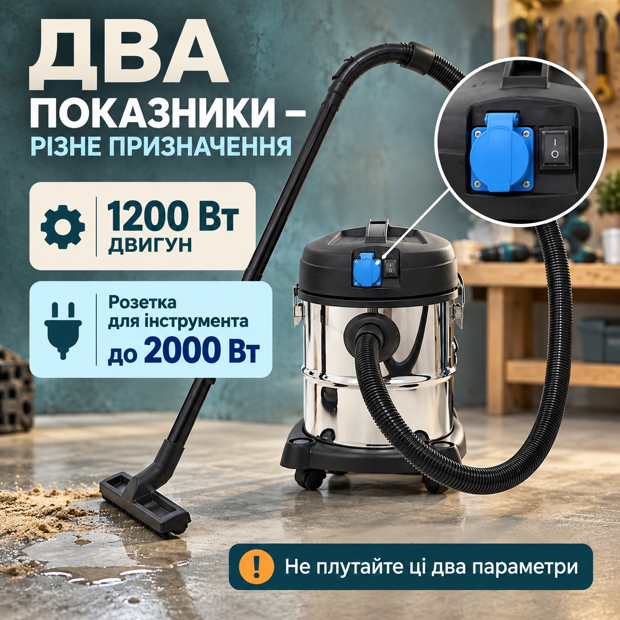 Потужність двигуна і розетки різна