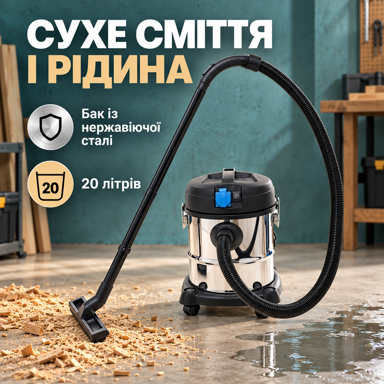 Бак 20 л із нержавіючої сталі