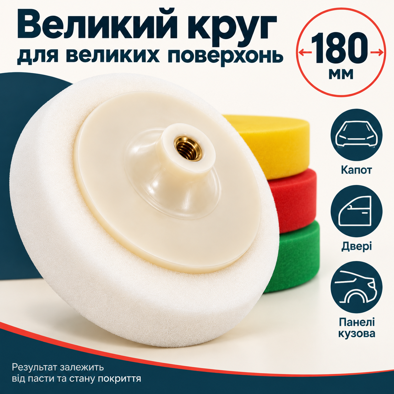 Діаметр 180 мм для кузовних панелей