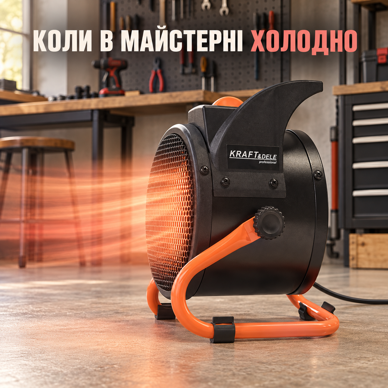 Тепловентилятор Kraft&Dele KD11727 2500 Вт, підлоговий електрообігрівач із термостатом: фото 2