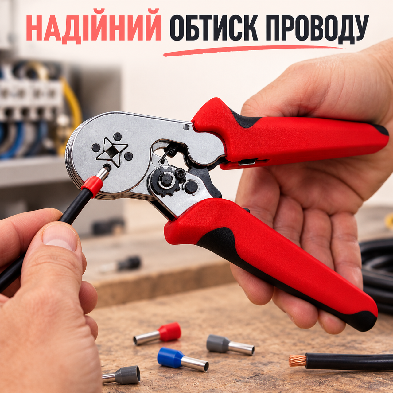 Клещи для обжима наконечников Kraft&Dele KD10256 0,25–10 мм², ручной кримпер для кабеля: фото 2